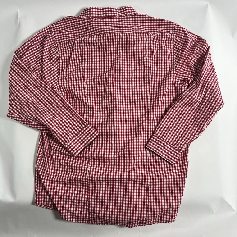 Galaxy‎ Men's Red/White Check Woven Button-Up Shirt Long Sleeve XL - Picture 5 of 7